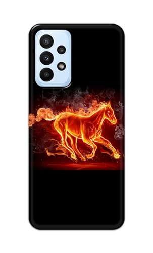 Image of PRINTFIDAA Printed Hard Back Cover Case for Samsung Galaxy A23 4G | A23 5G Back Cover (Fiery Horse) -112