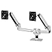 Amazon Basics Double support de moniteur - qualité supérieure - Bras de levage, Aluminium - argenté