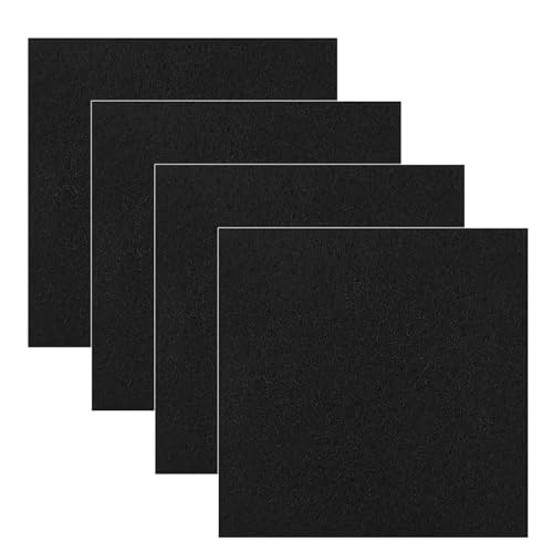 4 Pack 5inch Charcoal Filters for Kitchen Compost Bin, Compost Filters for Countertop Bin Pail Replacement, Activated Charcoal Home Bucket Refill Sets, Square