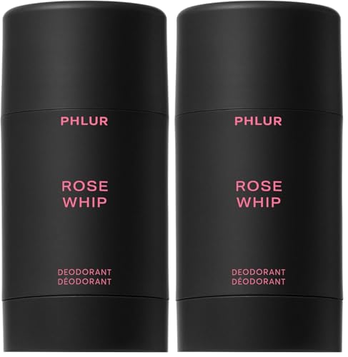 Image of PHLUR Rose Whip Natural Deodorant, 1.76 Oz - Aluminum Free Deodorant for Women & Men, Long Lasting Odor Protection with Rose, Pink Pepper, Amber & Musk, Deodorant Stick (Pack of 2)