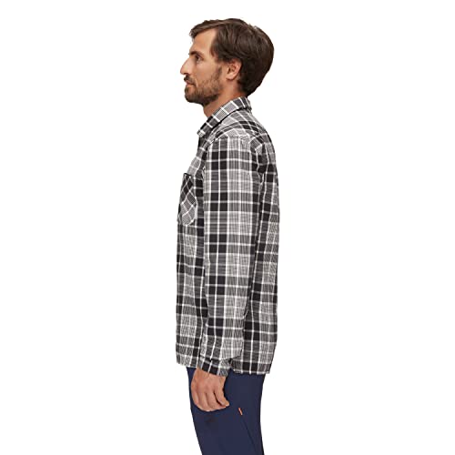 Mammut Tamaro Camisa de Manga Larga, Hombre, Blanco y Negro, Small