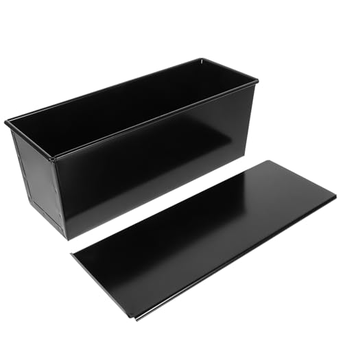 OHPHCALL Molde para Pan con Tapa Deslizable Antiadherente Caja para Hornear Pan y Tostadas Hogar Molde de Hierro Resistente para Repostería Casera