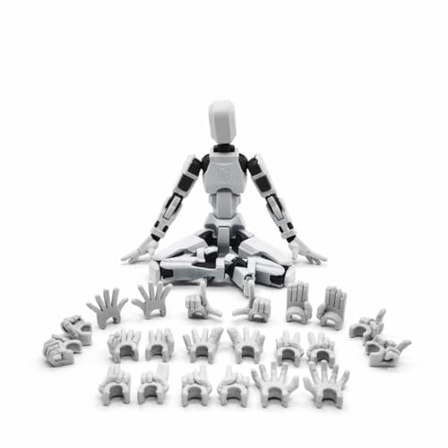 Image of TADCraft DIY Dummy 13 Action Figure | Hand Pack | Fully Articulated Posable Robot Toy for Collection & Photography (White Armour)