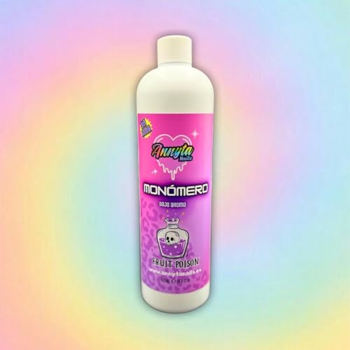 Liquido Acrilico Monomero Bajo Olor Fruit Poison para uñas acrilicas 500ml | Secado Lento | Acrylic Liquid Low Odor Fruit Poison 500ml Quick Drying | AnnytaNails