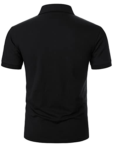 Men's Polo Shirt Short Sleeve Fashion Diagonal Strips Collar Classic Casual T-Shirt with Pocket3