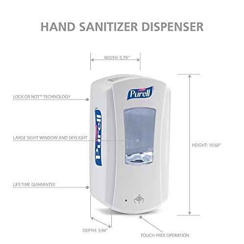 Image of Purell LTX-12 Touch-Free Hand Sanitizer Dispenser, White, 1200 mL - 1920-00