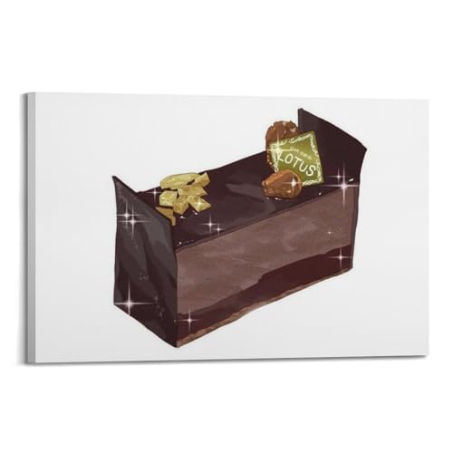 Art mural moderne gâteau chocolat scintillant WIZIGM décoration esthétique premium en 20x30