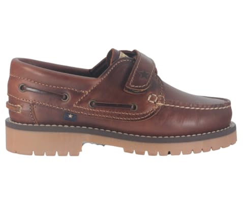 Nauticos DE Piel BECEITE Velcro Cuero NIÑO