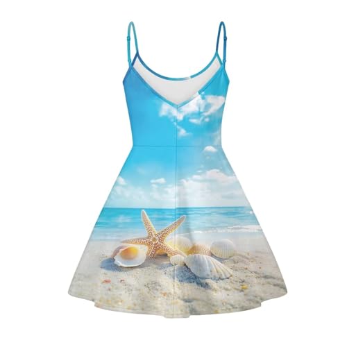 Image of Biyejit Women Casual Loose Dress Strap Long Summer Beach Swing Dress