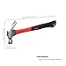 3 PCS 16oz Claw Hammer with Fiberglass Handle,Carbon Steel Nailing Hammer,Framing Hammer with Rip Claw,Anti-Vibration Grip