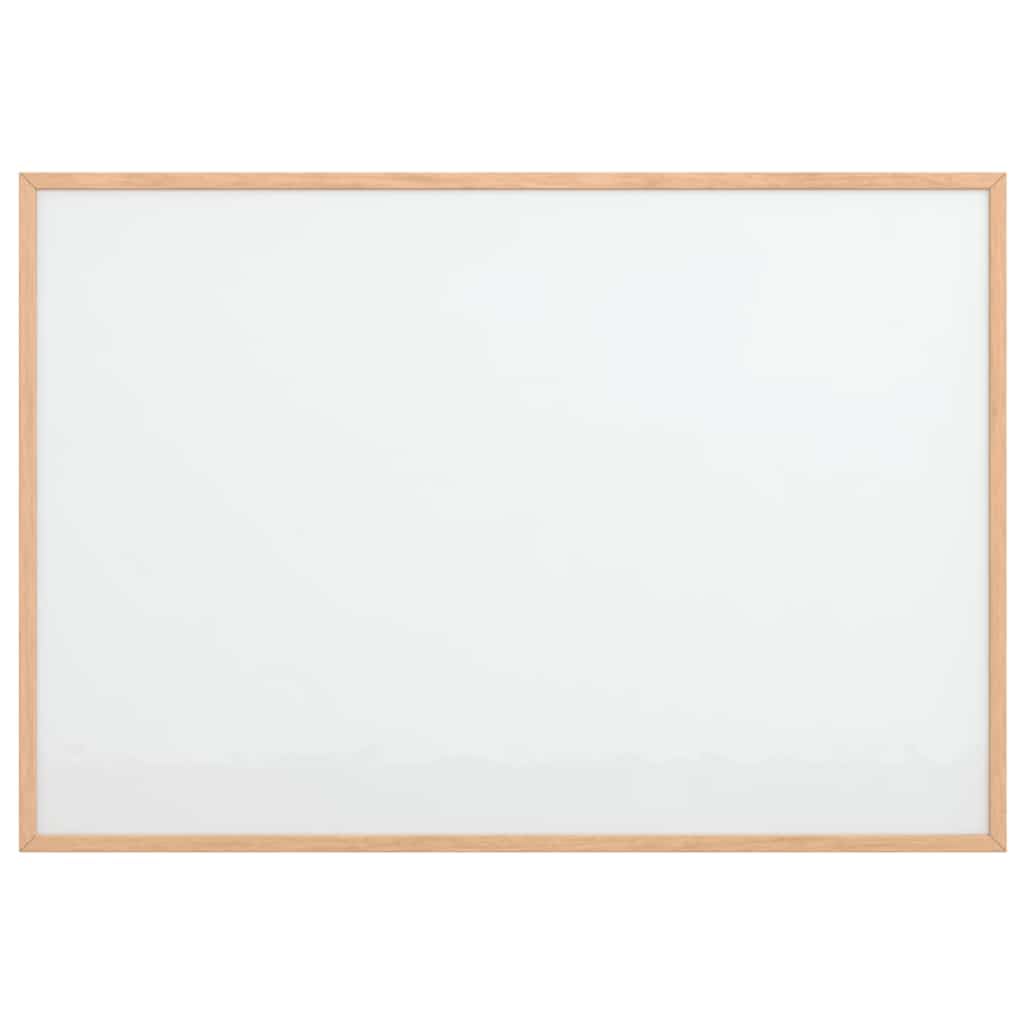 Magnetyczna tablica suchościeralna z ramą z litego drewna sosnowego, 80 x 55 cm, biała tablica do pisania, tablica magnetyczna do biura, szkoły, na seminarium, konferencję i przyjęcie do