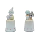 Precious Moments 'Clowns' Set of 2 White Thimbles