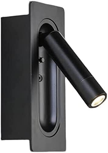 JYCCH Lámpara de Lectura LED empotrada Junto a la Cama Foco de Pared Lámparas de Pared de bajo Consumo Incrustado 350 ° Giratorio 90 ° Candelabro Plegable Cabecera Punto de iluminación L