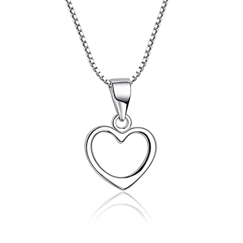 Precious Pieces Girl's Sterling Silver Necklace with Open Heart Charm
