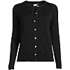 Lands' End Womens FG Cotton Cardigan Sweater Black Regular Medium #2