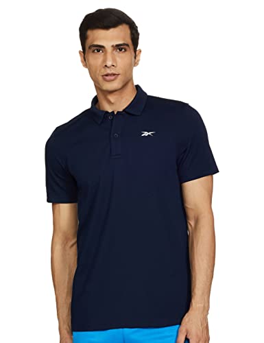 Image of Reebok Men's Solid Regular Fit Polo Shirts