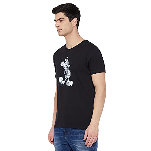 Image of Mickey Mouse Family by Wear Your Mind Men's Regular Fit Round Neck Short Sleeves Knitted T-Shirt