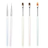 BQAN 5pc Nail Art Brushes Nail Ombre Brush Nail Design Painting Brushes UV Gel Nail Brush Profession