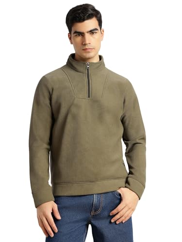 Image of Thomas Scott Men's | Regular Fit | Long Sleeves | High Neck | Solid | 100% Polyester | Knitted | Sweatshirt | Dry Clean Only
