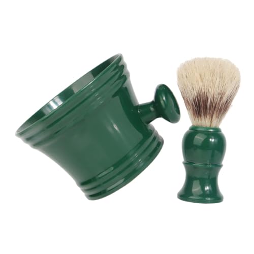 HAMPPLIES Juego De Brocha De Afeitar y Cuenco Para Jabón Espuma, Kit Cuidado Barba Para Hombre, Tamaño Mediano, Accesorio De Aseo Portátil Para Uso Diario En Casa y Viaje