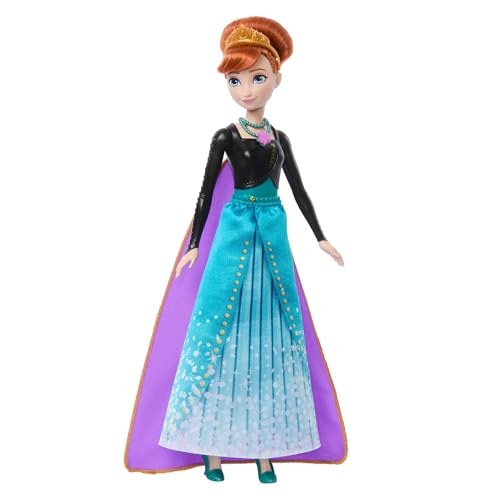Mattel Disney Frozen Anna Fashion Doll & Accessories with 8 Surprises, Including Snowflake Gem Box, Ring for Child & 9 Play Pieces, Inspired by Movie, JJY37