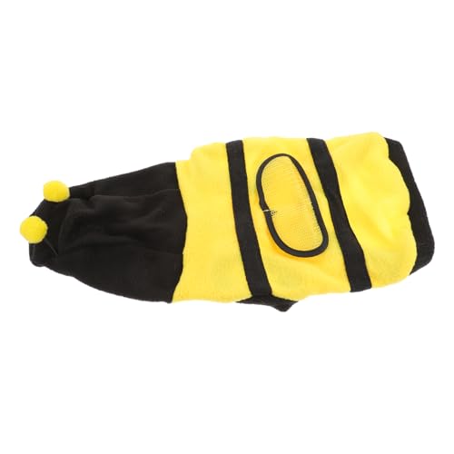 Beaupretty ペット用四足式衣装 小型犬猫用蜂変身コスチューム 黄黒色 対応 お散歩や撮影に 快適着心地で着脱簡単