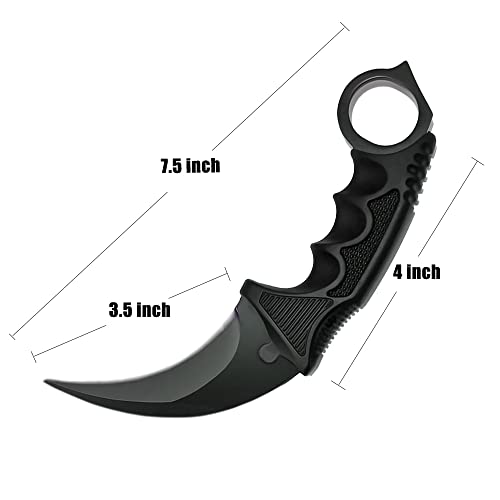 ZLIXING 2 peças de facas de karambit para treinar facas de treino sem borda com lâmina fixa e bainha