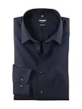 OLYMP Herrenhemd | Modern Fit | Langarm 64 cm | Fil à Fil Nachtblau | New Kent Kragen | Gr. 45