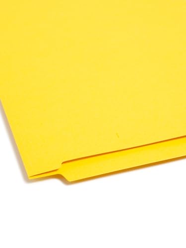 Image of Smead End Tab Fastener File Folder, Shelf-Master Reinforced Straight-Cut Tab, 2 Fasteners, Letter Size, Yellow, 50 per Box (25940)