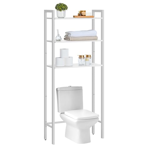 Image of HOOBRO Over The Toilet Storage, 3-Tier Bathroom Organizer Shelf Over Toilet, Freestanding Bathroom Storage Shelves, Space Saver, Easy to Assemble for Room, White WT41TS01