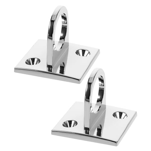 FOMIYES Piastra a Muro Anello Grande Cromata 2 Pezzi Staffa di Ancoraggio per Montante a Fune Vip Gancio a Muro per Barriera di Coda Supporto Stabile per Gestione Eventi e Controllo