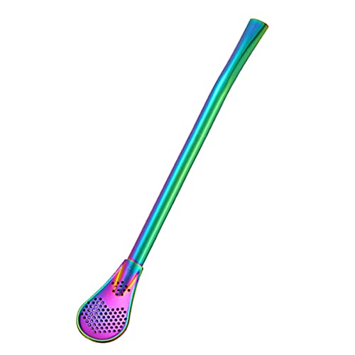 Progettazione liscia piana riutilizzabile del cucchiaio della paglia dell'acciaio inossidabile pratico 2 in 1 trasporto facile