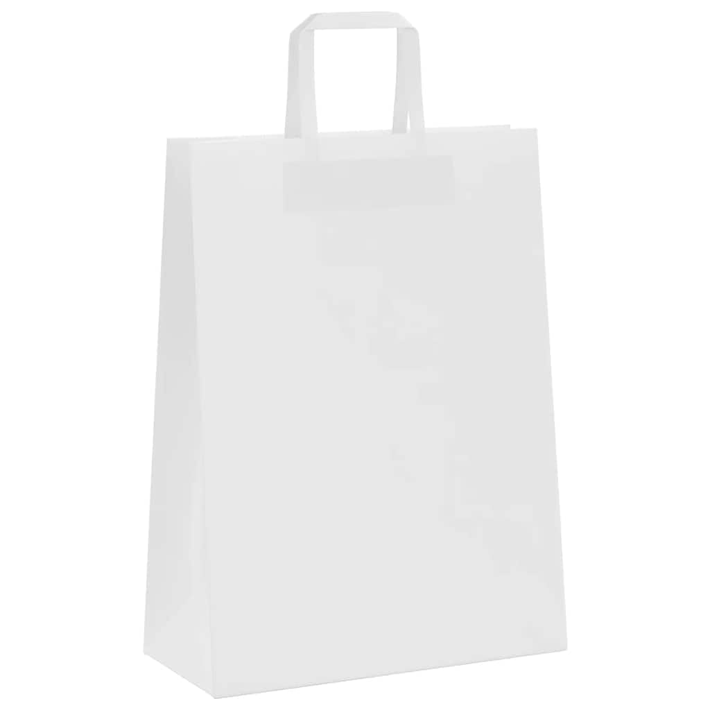 Genérico Bolsas de Papel con Asas 250 uds Blanca 26x12x35 cm,Arte y Ocio,Fiestas y Celebraciones,Regalos,Envoltorios para Regalos,Bolsas de regalo-4101842