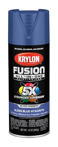 Image of Krylon Fusion All-In-One Adhesive Spray Paint for Indoor /Outdoor Use, 12 oz, Blue Hyacinth