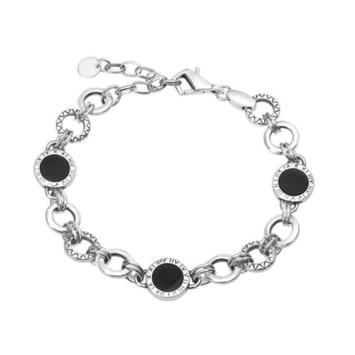 Gourmette femme argent S925 massif avec médaillon double face chiffres romains haut de gamme