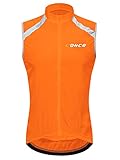 Lohca Leichte Wind Fahrradweste Damen Reflektierende Windweste Radweste Atmungsaktiv Laufweste Fluoreszenz Ärmellos Sport Jacke, Orange M