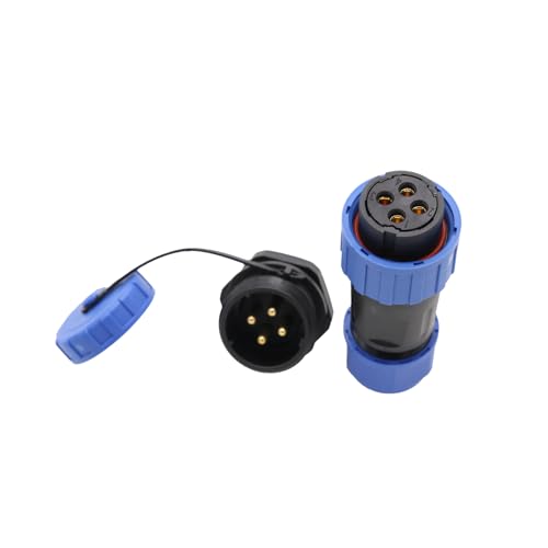 ZBLZGP Waterproof TY20 4 Pin LED Wire Connector Screw Tightening Terminals No Soldering Easily Installation Back Nut Reverse Mount Connector for Submersible & Underwater Equipment