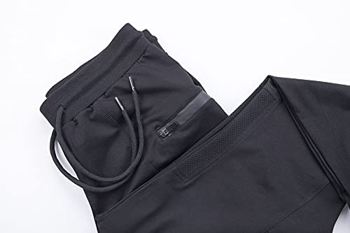 FIRSTGYM Mens Joggers Sweatpants Slim Fit Workout Training Thigh Mesh Gym Jogger Pants with Zipper Pockets 5