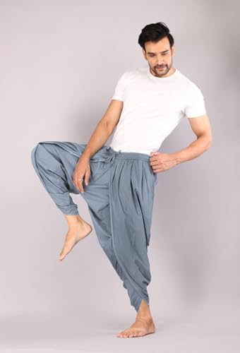Image of Urali Men's Solid 100% Cotton Dhoti Pants - D100A