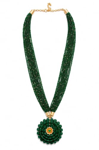 Multi-Strand Beaded Long Necklace for Women & Girls | Traditional...