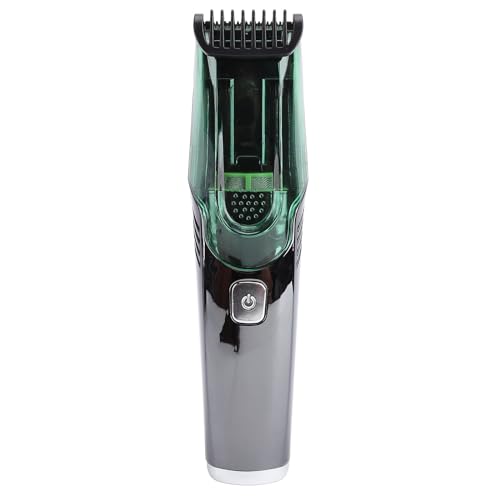 Schnurloses Vakuum-Clipper, Geräuschloser Starkes Power LED-Display 1400mAh Haarschneider für Männer, mit Integriertem Vakuum, Ideal für Schnurrbart