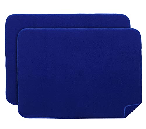 Image of Kuber Industries Microfiber Reversible Dish Drying Mat with Absorbent Parity for Kitchen 19 inchx 15 inch,Pack of 2 (Blue)