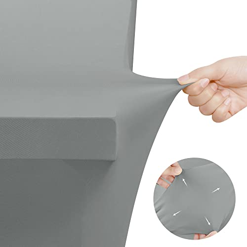 Image of Utopia Kitchen Spandex Tablecloth 2 Pack [4FT, Grey] Tight, Fitted, Washable and Wrinkle Resistant Stretch Table Cloth Rectangle Cover for Trade Show, Weddings & Parties [48Lx30Wx30H Inch]