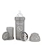 Twistshake Biberon en Plastique avec Valve Anti Colique pour Bébé Tétine Souple en Silicone Débit Moyen, Donner le Biberon avec Tétine en Forme de Sein, Sans BPA, 260 ml, 2 Mois et +, Gris Pastel