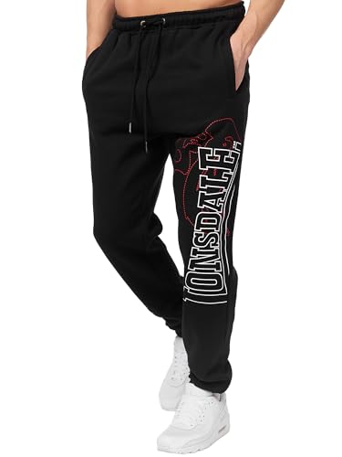 Lonsdale London Dartford Homme Bas de survêtement Noir XXL 100% Coton Confortable