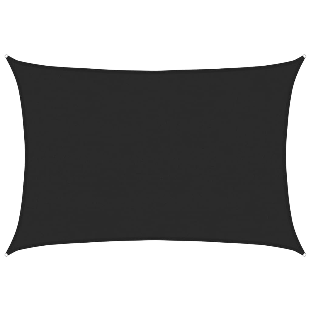 Voile d'ombrage haute densité PEHD 160g/m² noir 5x6m avec inox