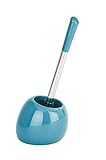 WENKO WC-Garnitur Polaris, hochwertiger Toilettenbürstenhalter aus edler Keramik, für Bad & Gäste-WC, inklusive Toilettenbürste mit auswechselbarem Bürstenkopf Ø 8 cm, 15 x 36 x 14,5 cm, Petrol