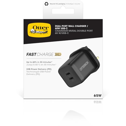 OtterBox Standard UK 65W USB-C PD GaN Dual Port Wall Charger, 45W + 20W USB-C PD - Image 4