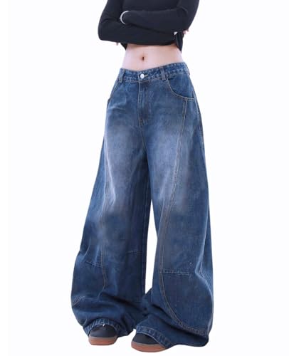 Barrel Jeans for Woman Men High Waisted Baggy Wide Leg Pants Denim Sweatpants Boyfriend Streetwear Clothes2
