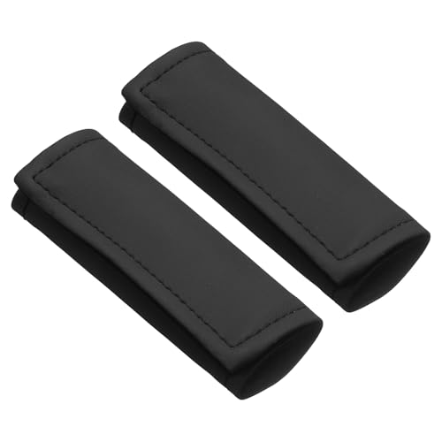 YELARXI Leather Luggage Handle Wraps Identifiers Tags Markers 2 Pack Black